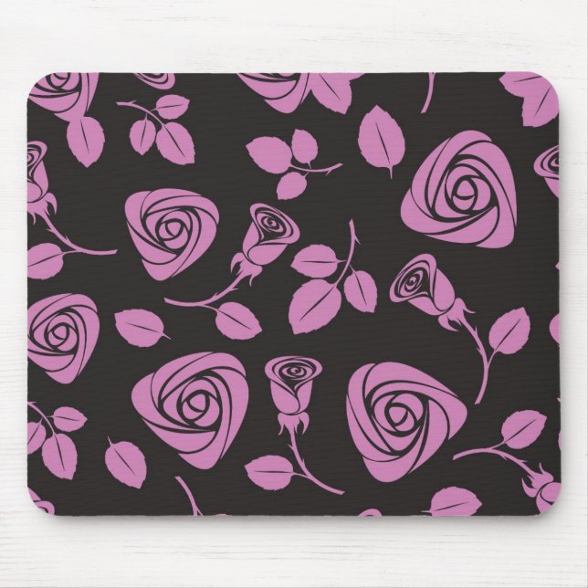 Floral Rose Background Mouse Mat (Front)