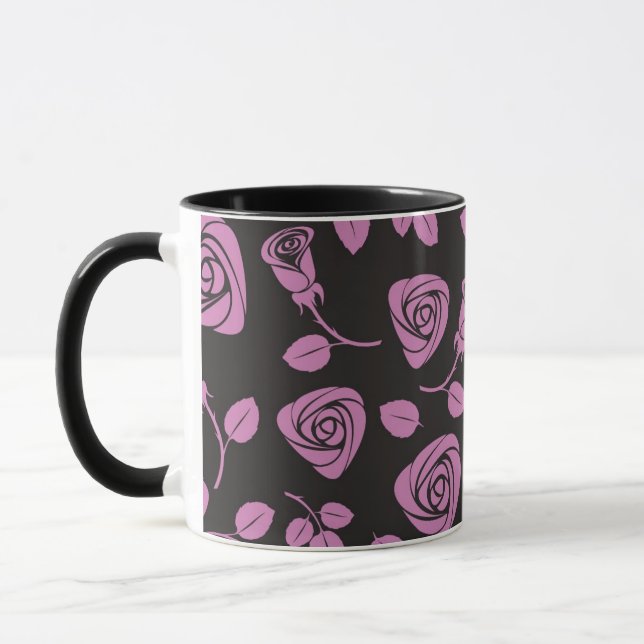 Floral Rose Background Mug (Left)
