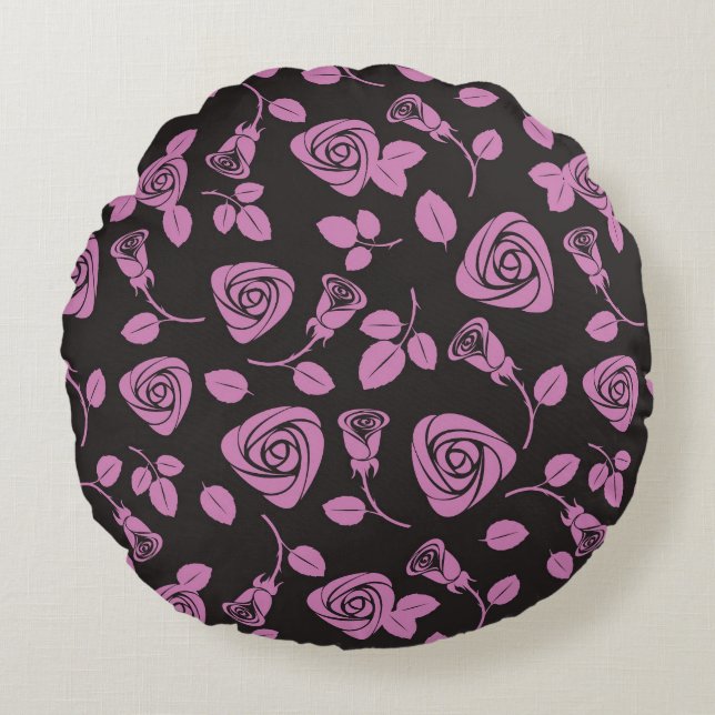 Floral Rose Background Round Cushion (Front)