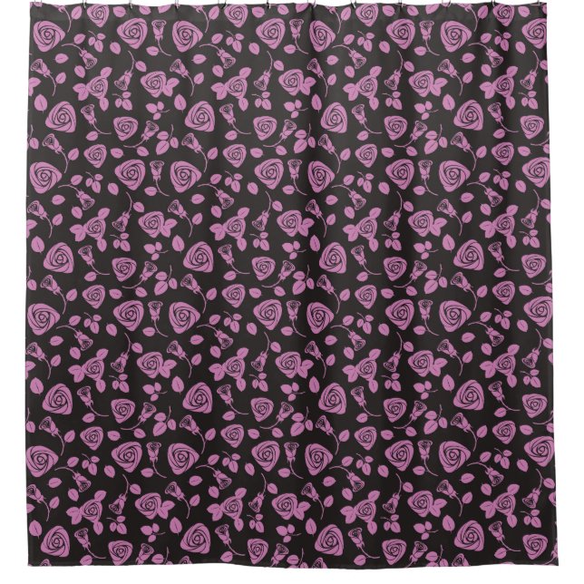 Floral Rose Background Shower Curtain (Front)