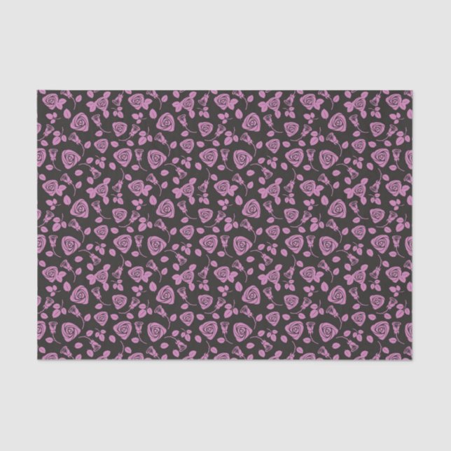 Floral Rose Background Tissue Paper (Front)