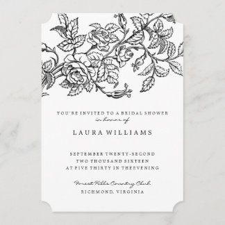 Floral Rose Bridal Shower Invitation Template