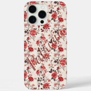 Floral Rose Custom Name Iphone Case For Women