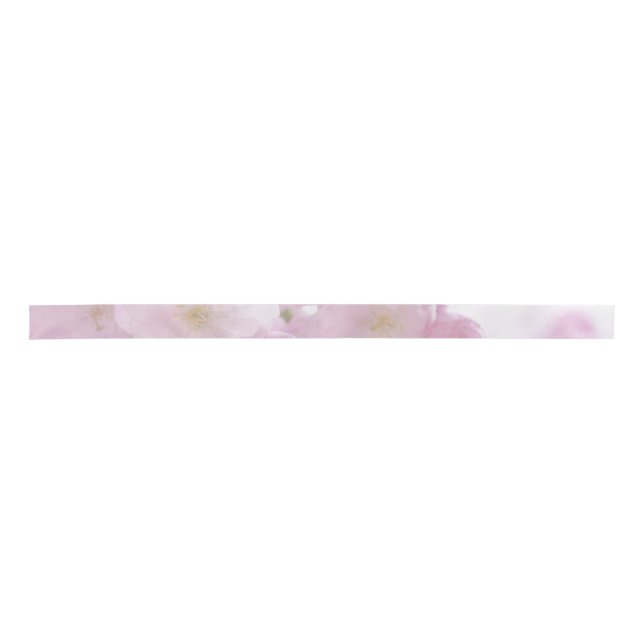 Floral Rose Elegant Modern Plain Pink Satin Ribbon (Front)