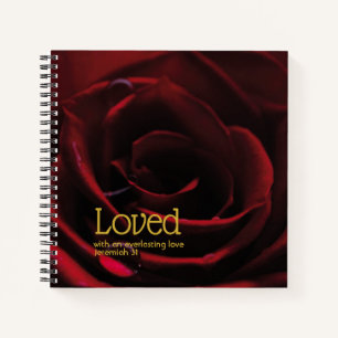 Floral ROSE Everlasting Love Custom Christian Notebook