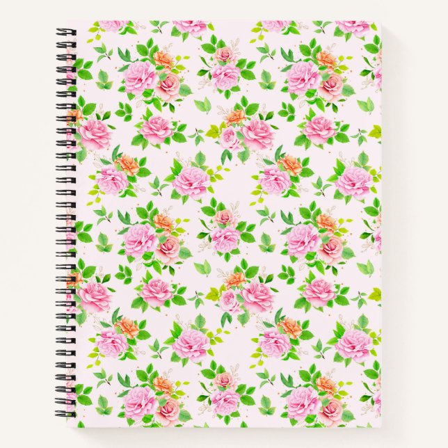 Floral Rose Flowers Pattern-23656  Notebook (Front)