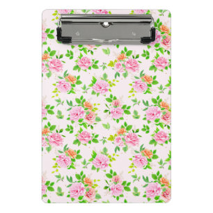 Floral Rose Flowers with Leaves Pattern-23656 Mini Clipboard