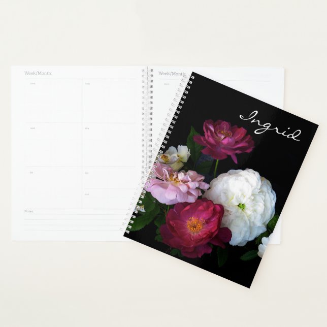 Floral Rose Garden Flowers Weekly/Monthly Planner (Display)