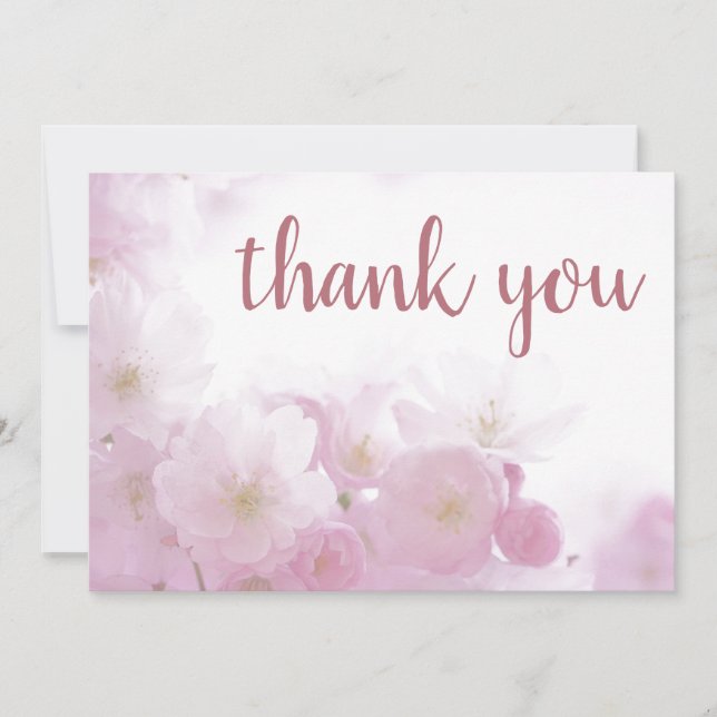 Floral Rose Gold Elegant Modern Plain Modern Thank You Card (Front)