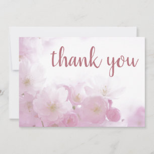 Floral Rose Gold Elegant Modern Plain Modern Thank You Card