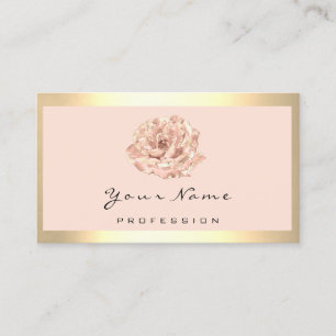 Floral Rose Gold Makeup Artist Hair Salon Frame Business Card