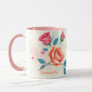 Floral Rose & Heart Delight Mug