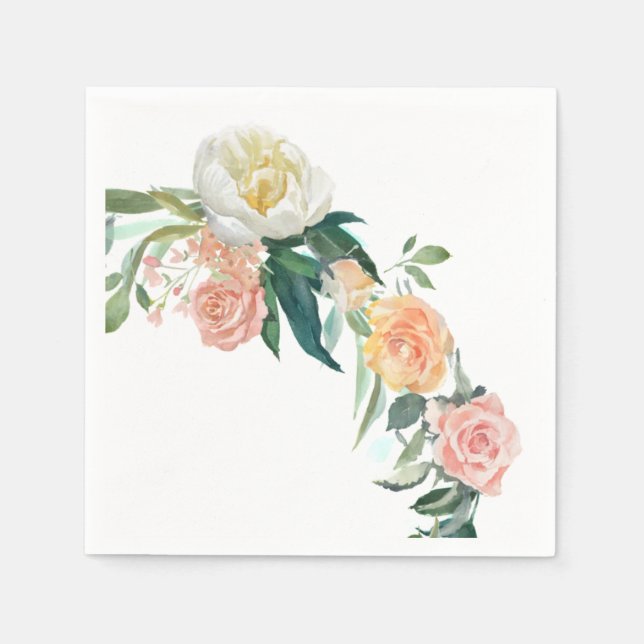Floral rose Paper Napkins (Front)