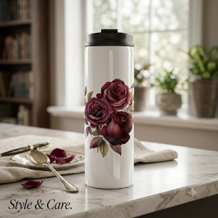 Floral Rose Signature Thermal Travel Tumbler