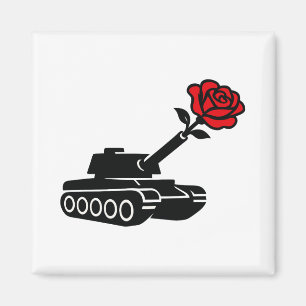 Floral Rose Tank Anti War Pacifism Magnet