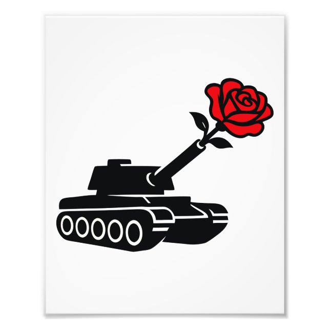 Floral Rose Tank Anti War Pacifism Photo Print (Front)