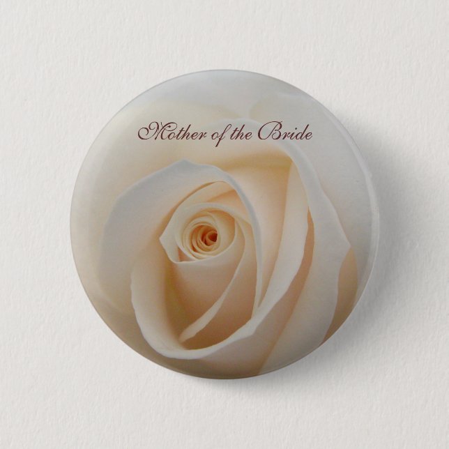 Floral Rose wedding button with text template (Front)