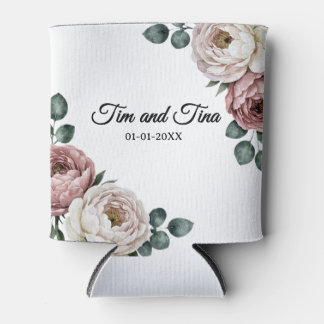 Floral Rose Wedding Favour Can Cooler