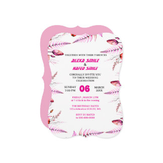 Floral Rose Wedding Invitation: Blush Pink Invitation
