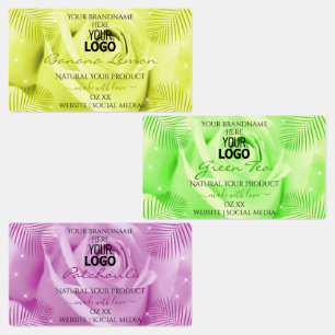 Floral Rose Yellow Green Purple Product Label Logo