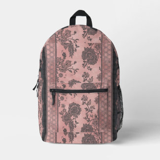 Floral rosegold printed backpack