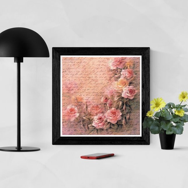 Floral Roses Antique Handwriting Poster (Creator Uploaded)