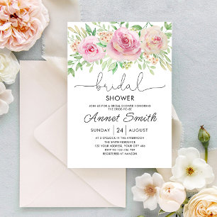 Floral roses Bridal shower Invitation