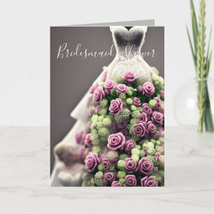 Floral Roses Dress Bridal Shower Card
