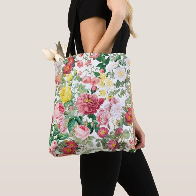 Floral Roses Spring Garden     Tote Bag (Close Up)