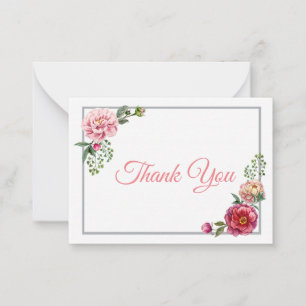 Floral Roses Thank You Card