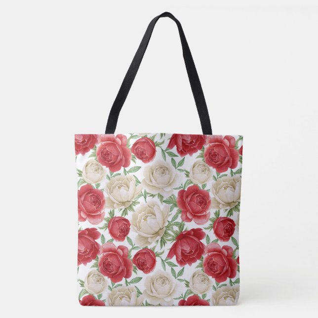 Floral Roses Tote Bag (Front)
