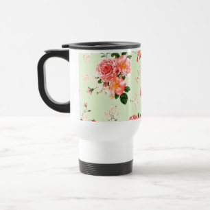 Floral Roses Travel Mug
