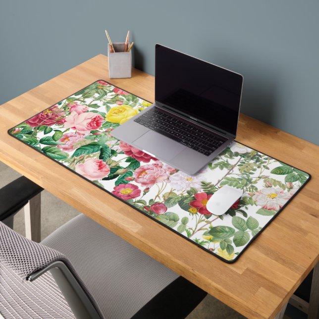 Floral Roses Vintage Spring Garden  Desk Mat (Office 2)