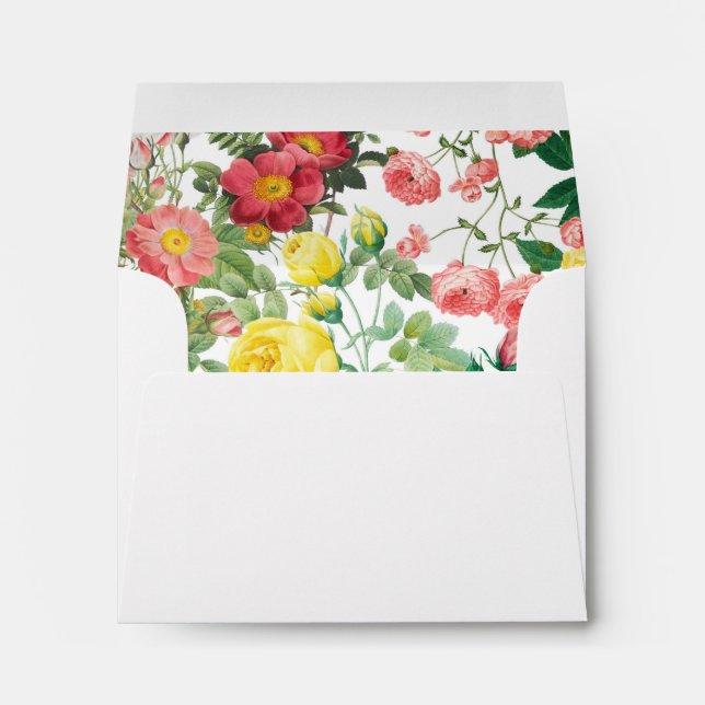 Floral Roses Vintage Spring Garden Envelope (Back (Bottom))