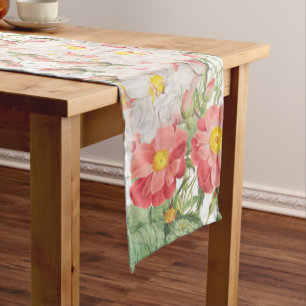 Floral Roses Vintage Spring Garden Long Table Runner