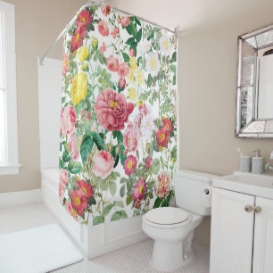 Floral Roses Vintage Spring Garden Shower Curtain