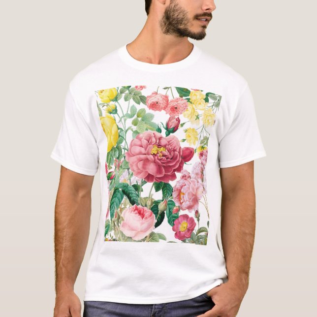 Floral Roses Vintage Spring Garden   T-Shirt (Front)