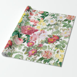 Floral Roses Vintage Spring Garden    Wrapping Paper