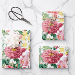 Floral Roses Vintage Spring Garden   Wrapping Paper Sheet