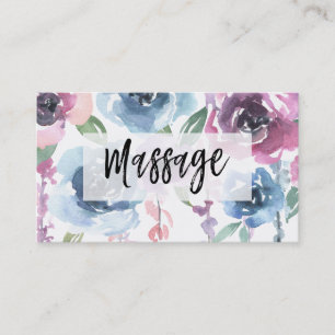 *~* Floral Roses Wisteria  Flowers MASSAGE Floral Business Card
