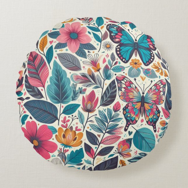Floral Round Cushion (Front)
