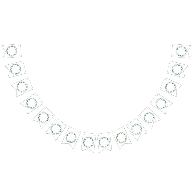 Floral round frame with pink rose flowers  bunting  (All)