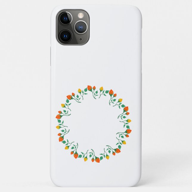 Floral round frame with yellow and red rose flower Case-Mate iPhone case (Back)