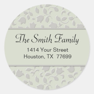 Floral Round Return Address Sticker (#LABL 006)