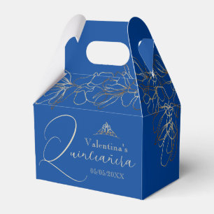 Floral Royal Blue Quinceañera Favour Box