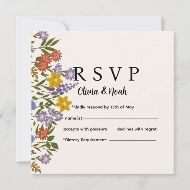 Floral RSVP Card  (Front)