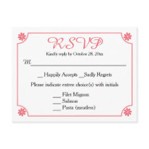 Floral RSVP Pink Flower Retro Wedding Party