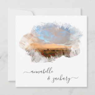 *~* FLORAL + RSVP - QR RAINBOW AR11 BEACH WEDDING  INVITATION