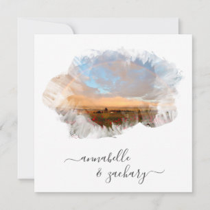 ** FLORAL + RSVP - QR RAINBOW AR11 BEACH WEDDING INVITATION