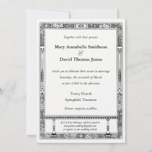 Floral RSVP Wedding Invitation with Directions